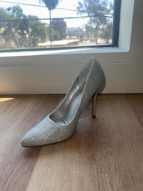 mysoft Women's Silver Glitter High Heels Pumps